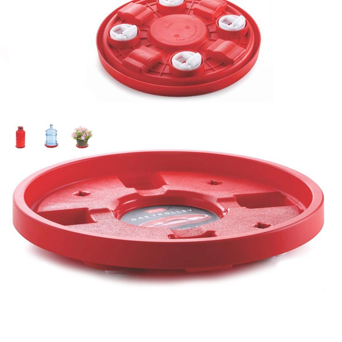 APEX KITCHENWARE ARTICLES Plastic Gas Troly (Red)