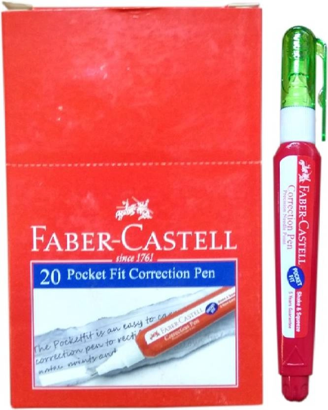 FABER-CASTELL pocket fit 5 mm correction pen  (Set of 20, Red)