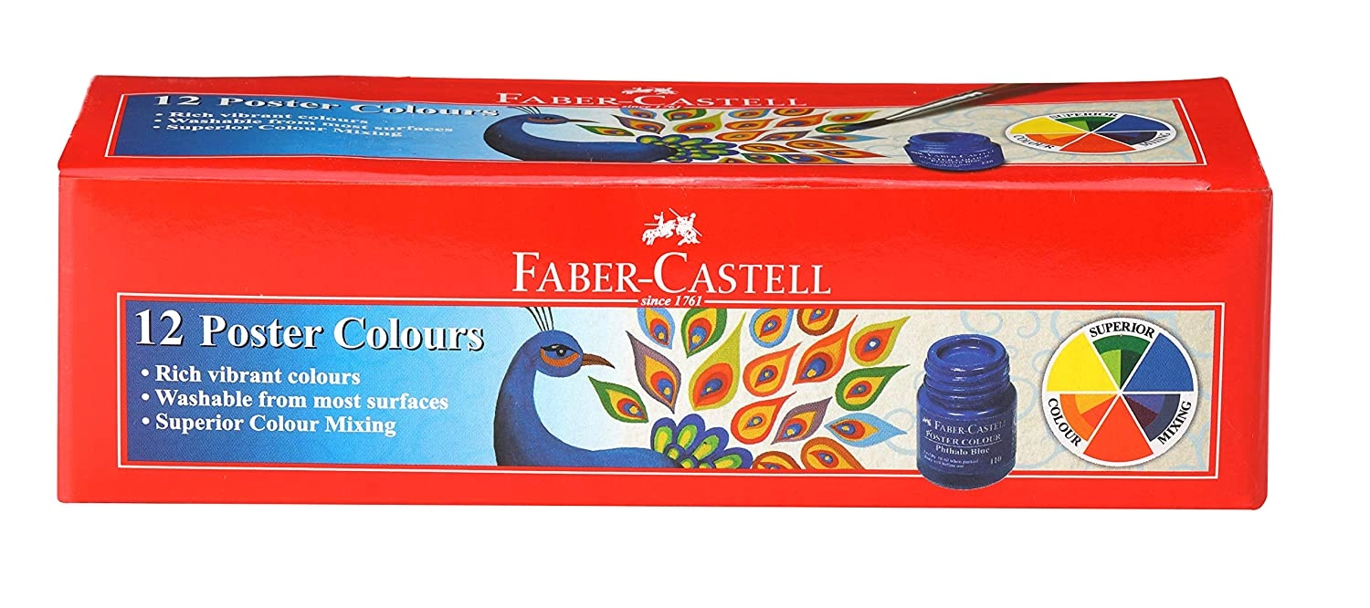 Faber-Castell Poster Color - Pack of 12 (Assorted