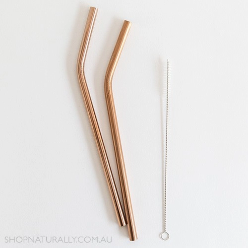Copper Straw With Cleaner