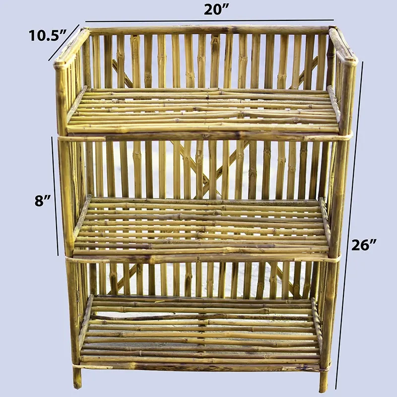 Natural Bamboo Books/Shoes Rack (3 step)