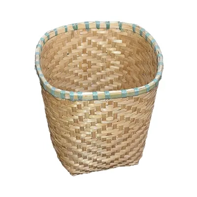 Natural Rattsn Rectangular portable bin
