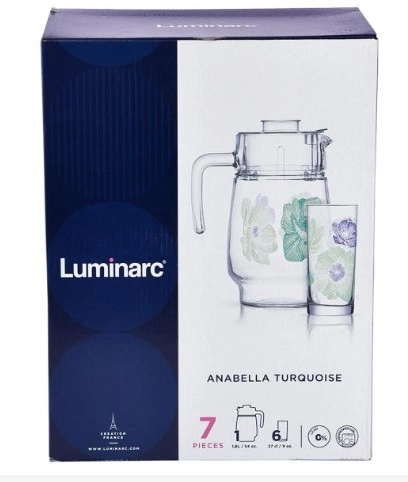 Luminarc Q5617  7PC ANABELLA TURQUOISE AMST + TIVO DRINK SET 