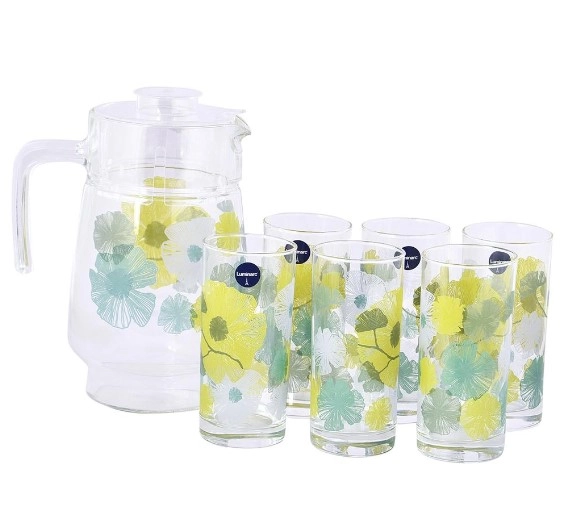 Luminarc Q5619 7PC BLISSFUL BLOOMS AMST + TIVO DRINK SET