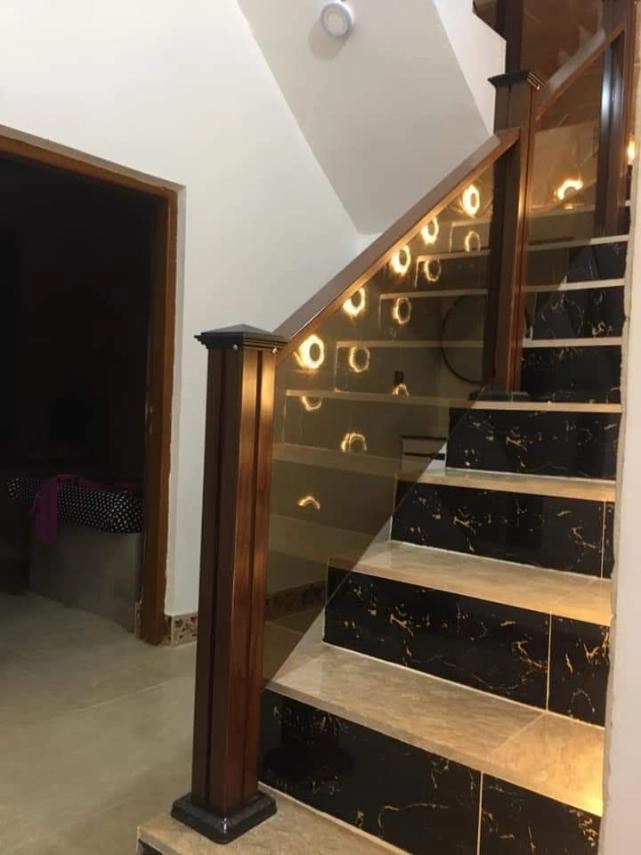Bronze Glass Staircase Railing