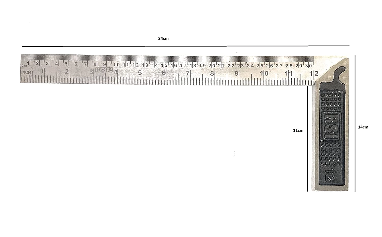 RSI 12-inch Tri-Square Tool 90 Degrees Right Angle Ruler