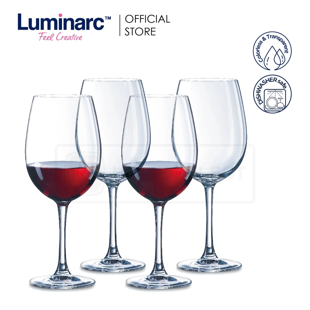 LUMINARC  WINE 580ML 4PC VERRE A PIED WINE GLASS SET / E5981