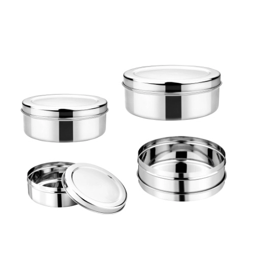 Vinod Stainless Steel Puri Dabba, Storage Containers – Capacity: 350 ml, 450 ml, 650 ml, 1000 ml