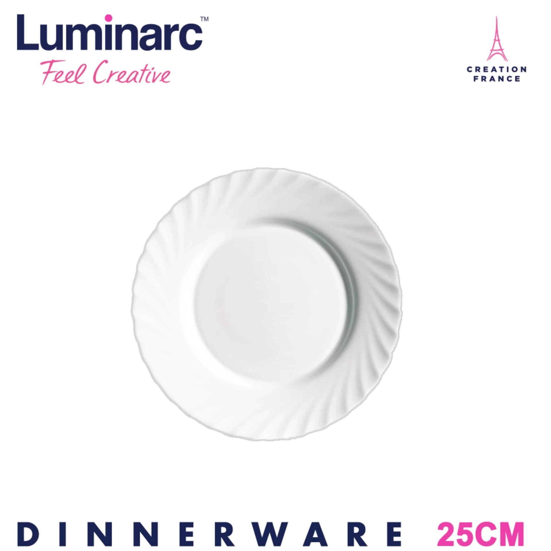 LUMINARC TRIANON FLAT PLATE 25CM - N3645