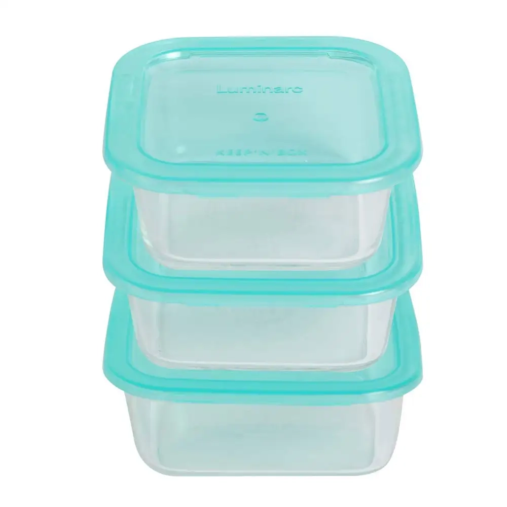 Luminarc Temp Keep 'N' Square Glass Box Set, 3-Pieces - J4708