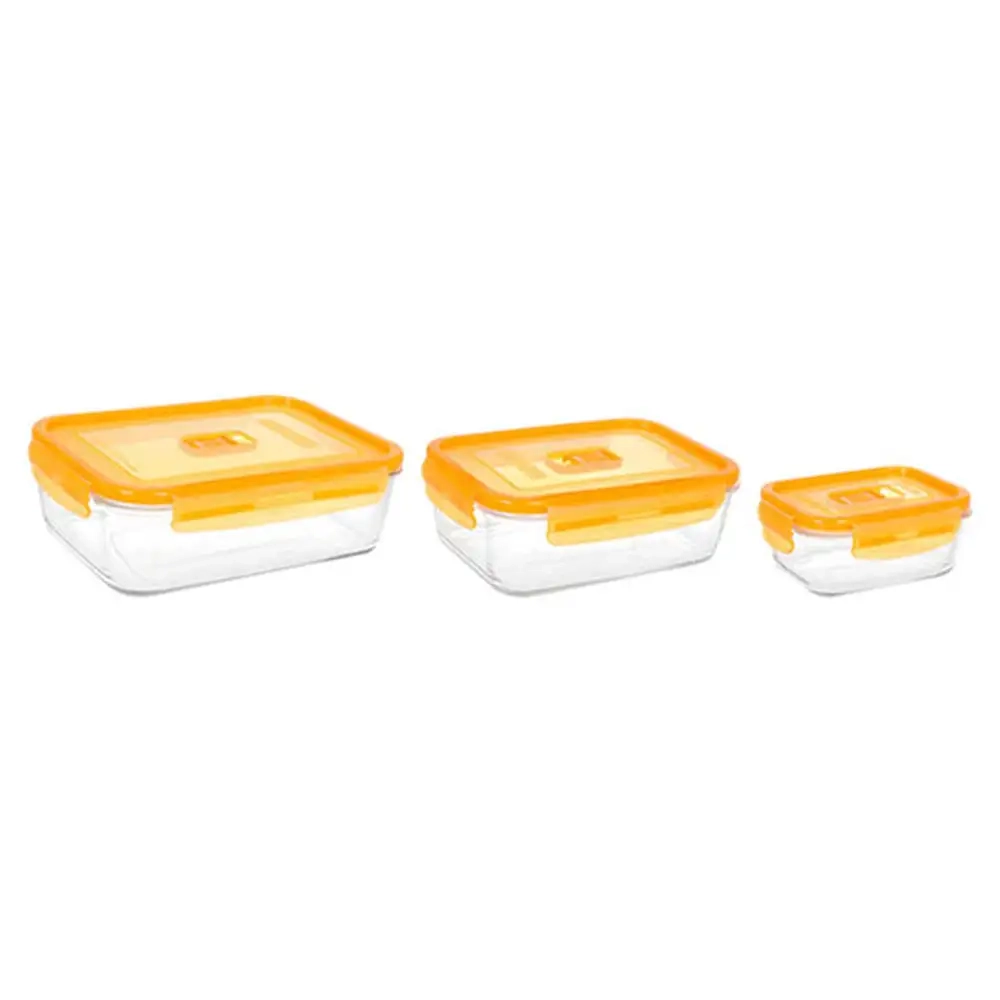 Luminarc Temp Square Pure Box Active Orange 3 PC Set - N0467