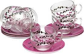 Luminarc  TEMP EVOL KASHIMA PURPLE CUP & SAUCER 22CL N3627	