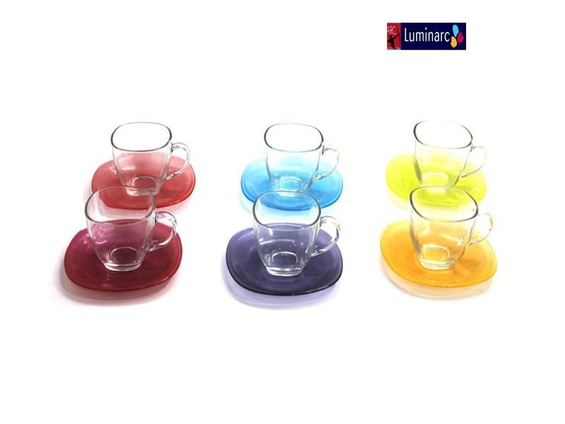 Luminarc-J5978-CARINA RAINBOW CUP & SAUCER 22-AIME