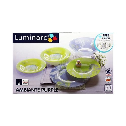 Luminarc	J8368	TEMP AMB PURPLE MIX&MATCH 38+7P Dinner Set 