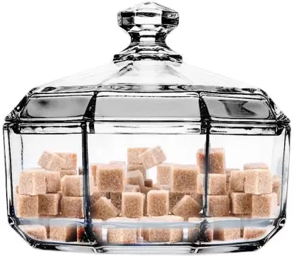 Sugar bowl with lid LUMINARC OCTIME 11×12cm 350ml N4027