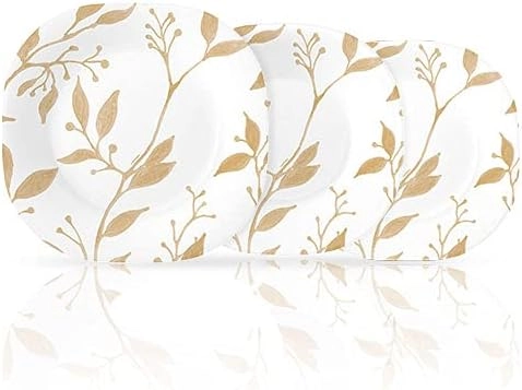 Luminarc Sodo Temp Neo Carina Etude Gold Dinner plate , Size - 7.5 Inch , 10.5 Inch