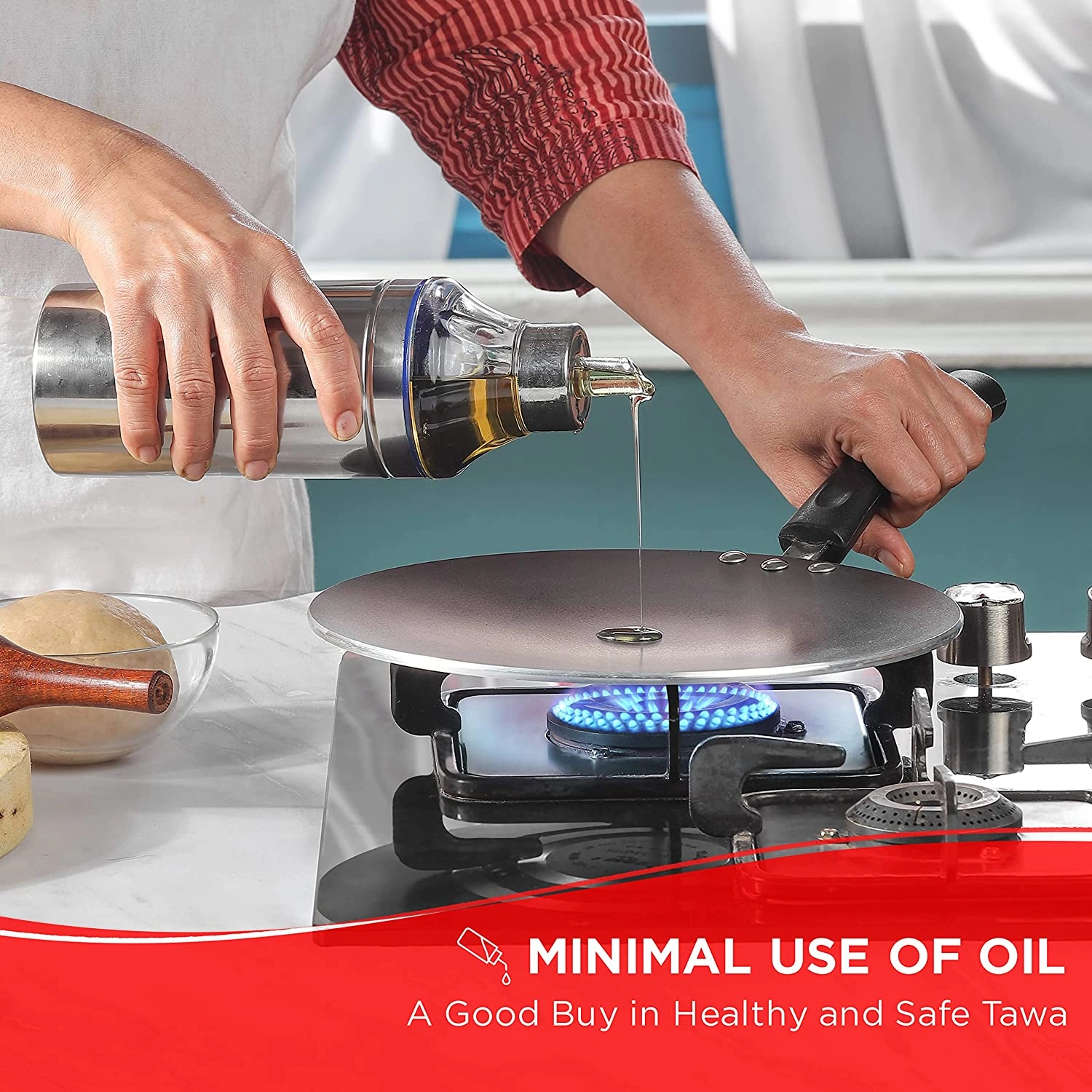 Vinod Zest Non-Stick Induction Compatible Concave Tawa Griddle, Size - 24 cm , 26.5 cm