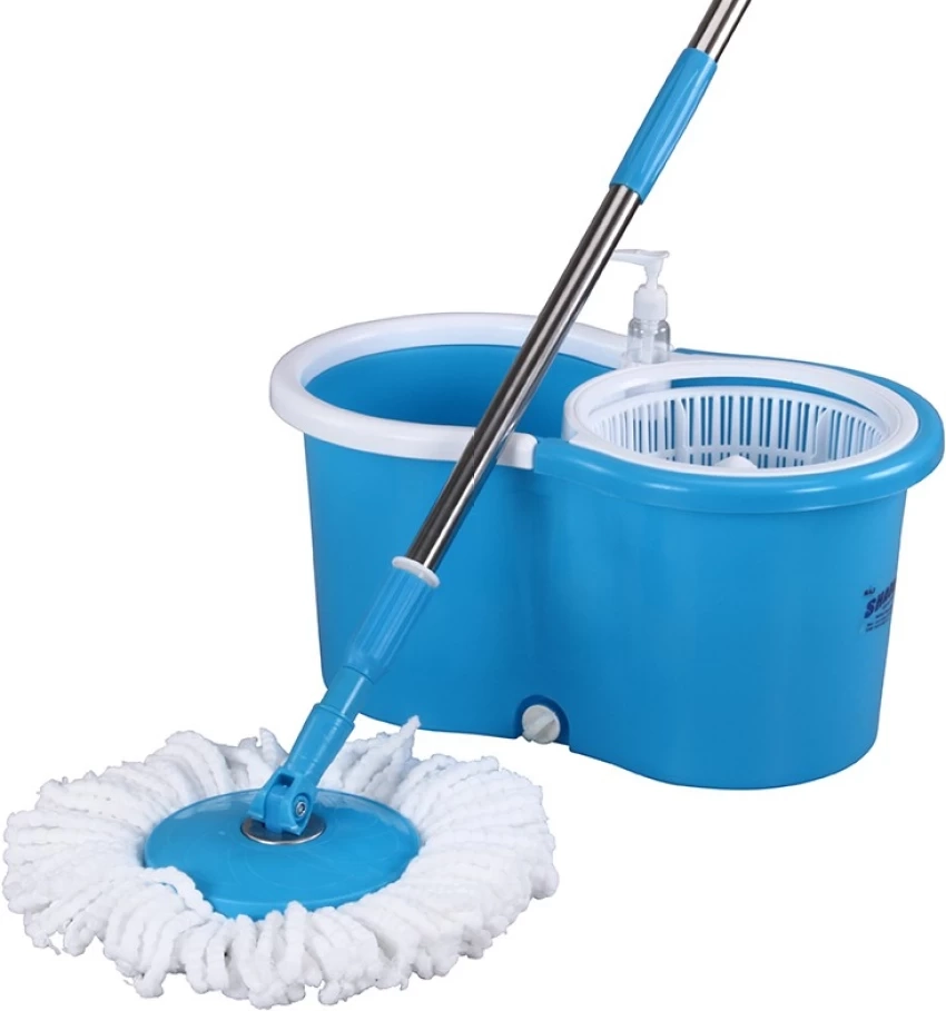 Sahgun Bucket Spin MOP ( S-503)  with 4 Wheel Liquid Dishwasher & Water Drainer