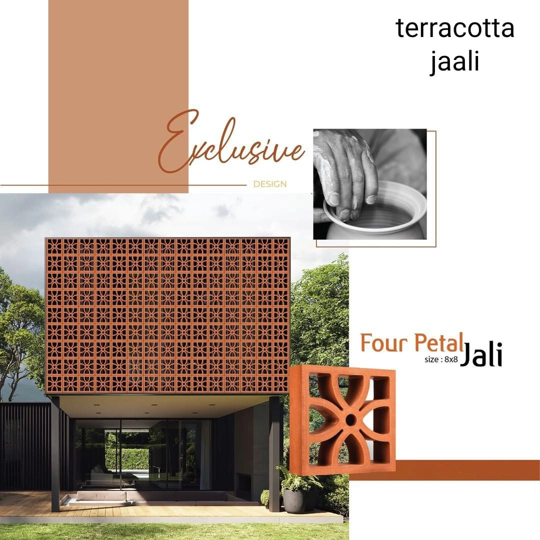 Decoartive Terracotta Red Clay Jali
