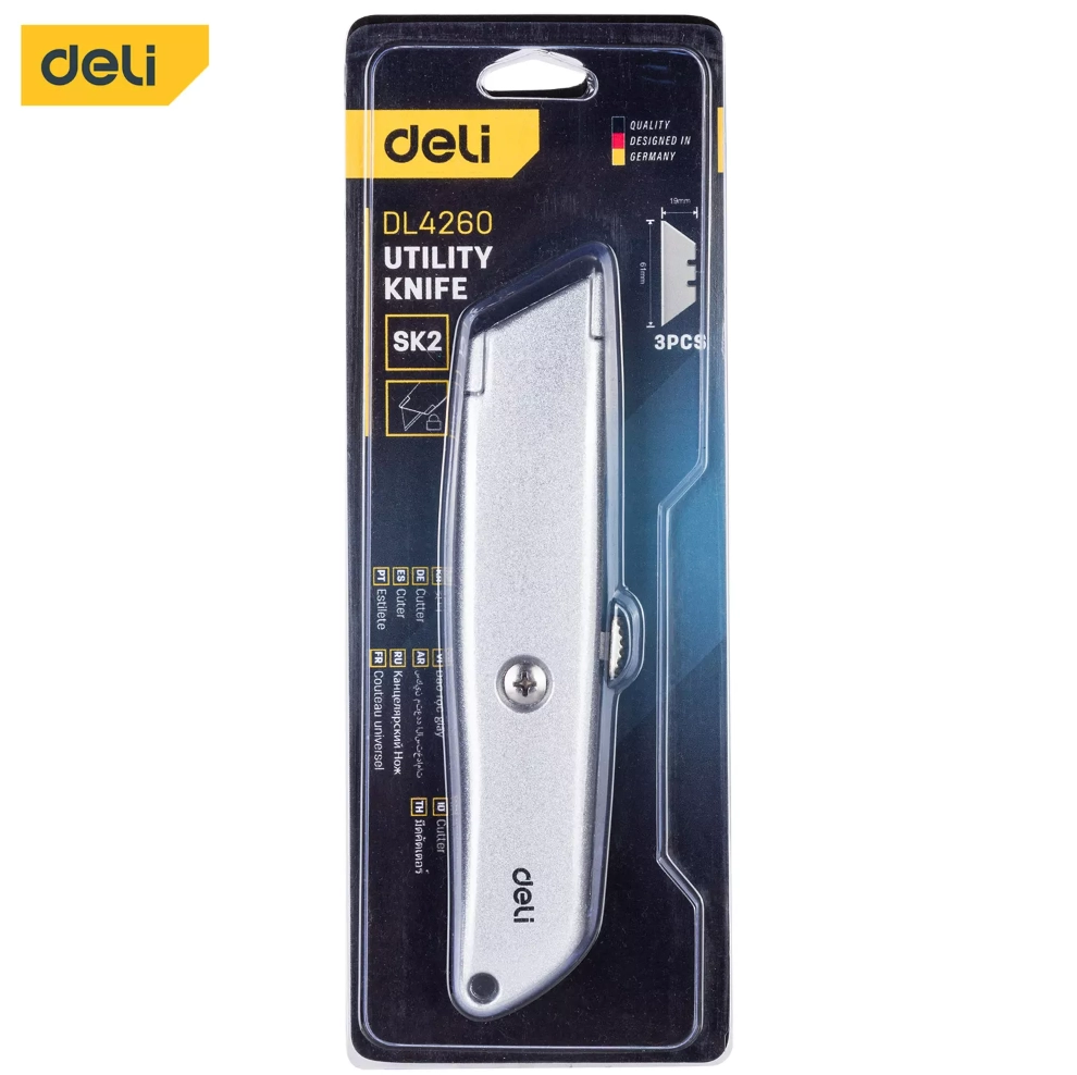 DELI Aluminum Alloy Heavy Duty Utility Knife  EDL4260
