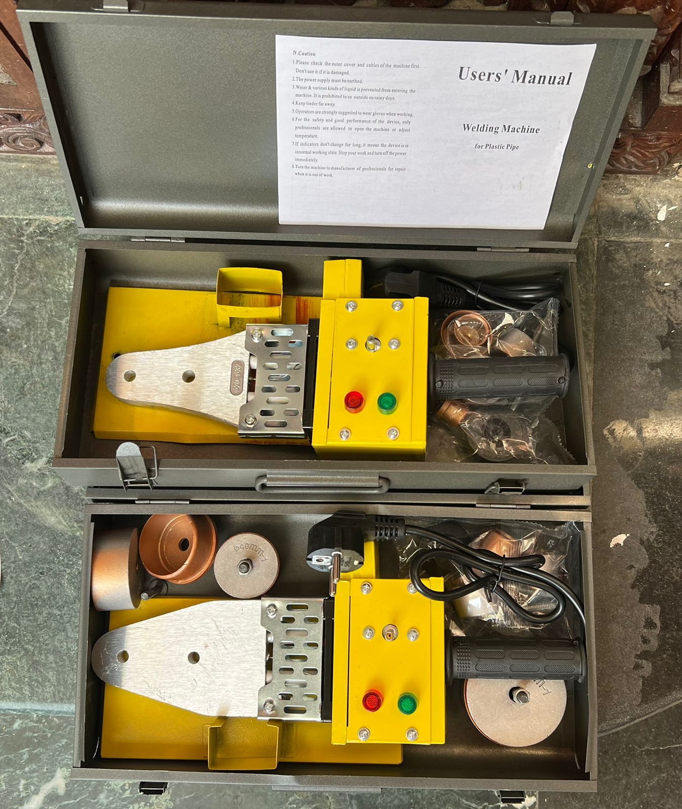 PPR heating machine 32mm and 63mm with metal box packing normal quality