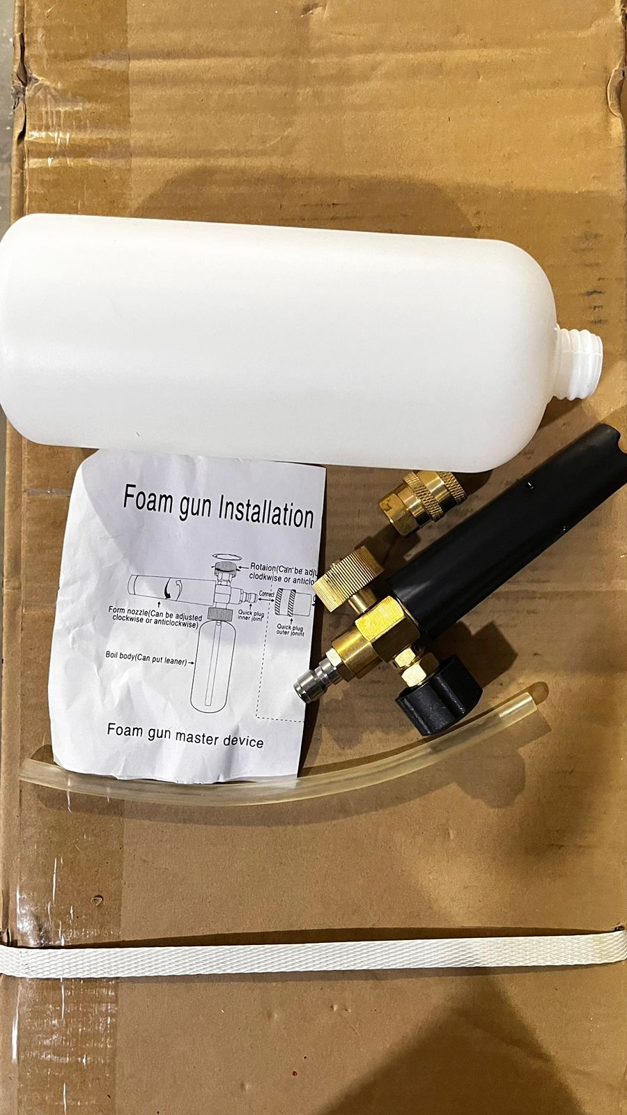 1/4" Spray Gun Foam Adjustable High Pressure Snow Foam Jet Car Lance Bottle Car Spray Gun