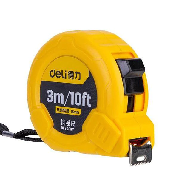 Deli  Metric Steel Measuring Tape 3m/10ftx16mm DL9003Y