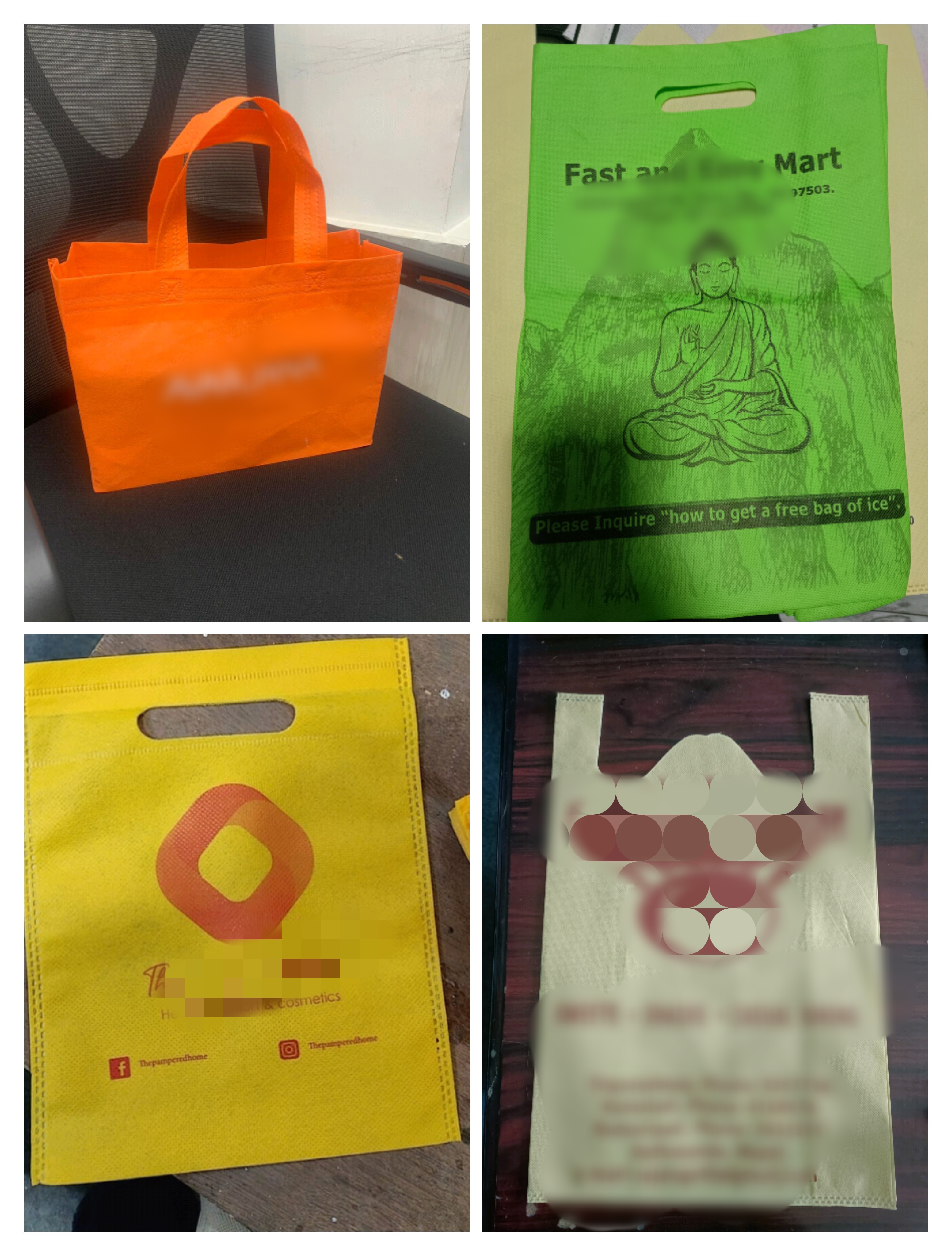 Non woven bags with print/nonprint