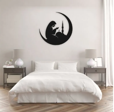 Islamic Wooden Wall Art Home Decor in Black 2FT