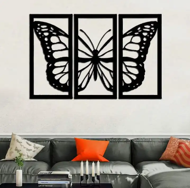 Butterfly Wooden Canvas Wall Art Decor