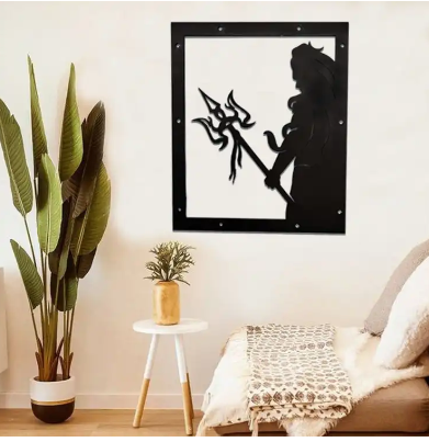 Shiva Wooden Canvas Wall Art Decor Sculpture Decorative