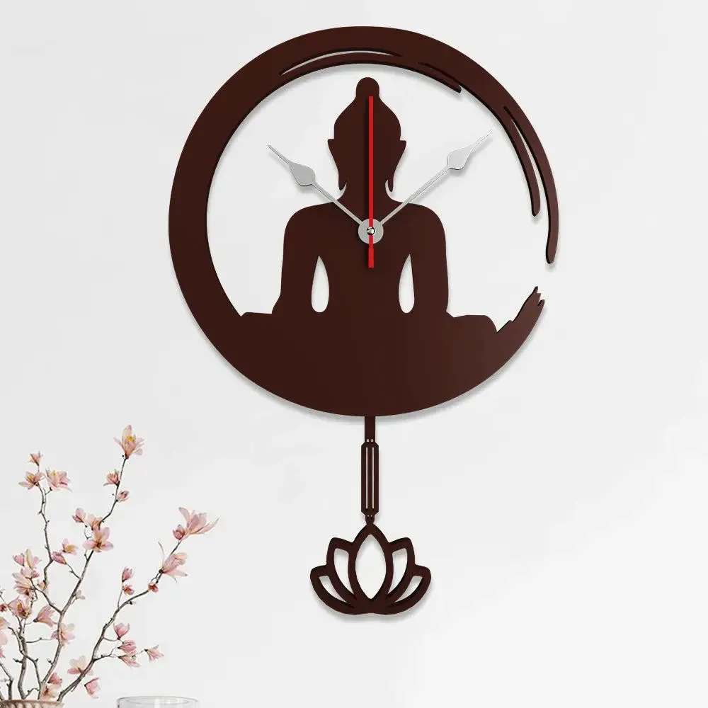 Meditating Buddha Wall Clock