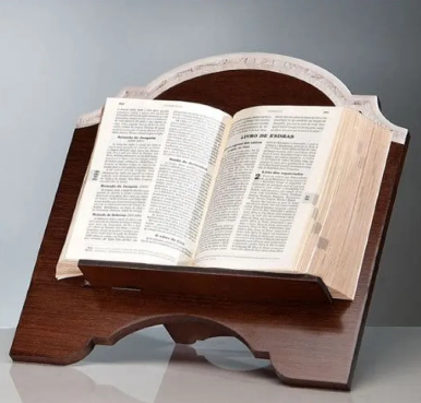Book Reading Stand with Page Holder Folding Wooden Tabletop In Brown
