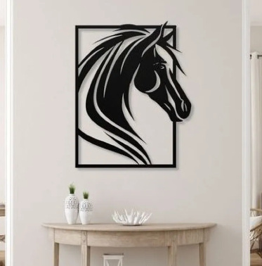 3D Wooden Canvas Popout Horse Wall Art