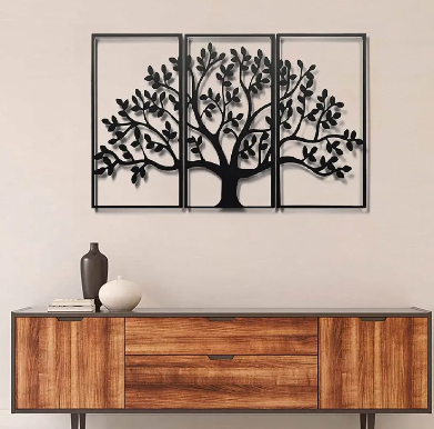 Tree Of Life Wooden Wall Art Decorative 3 Piece Wall Decor 3FT
