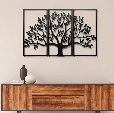 Tree Of Life Wooden Wall Art Decorative 3 Piece