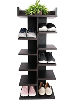 Wooden Shoe Cabinet Multi-layer 10 Pair Shoe