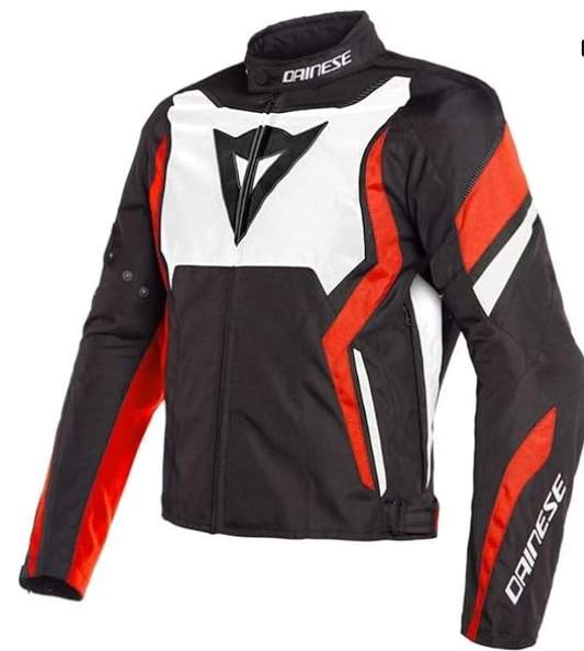 Dainese Edge Tex Jacket - Black/White/Fluo Red