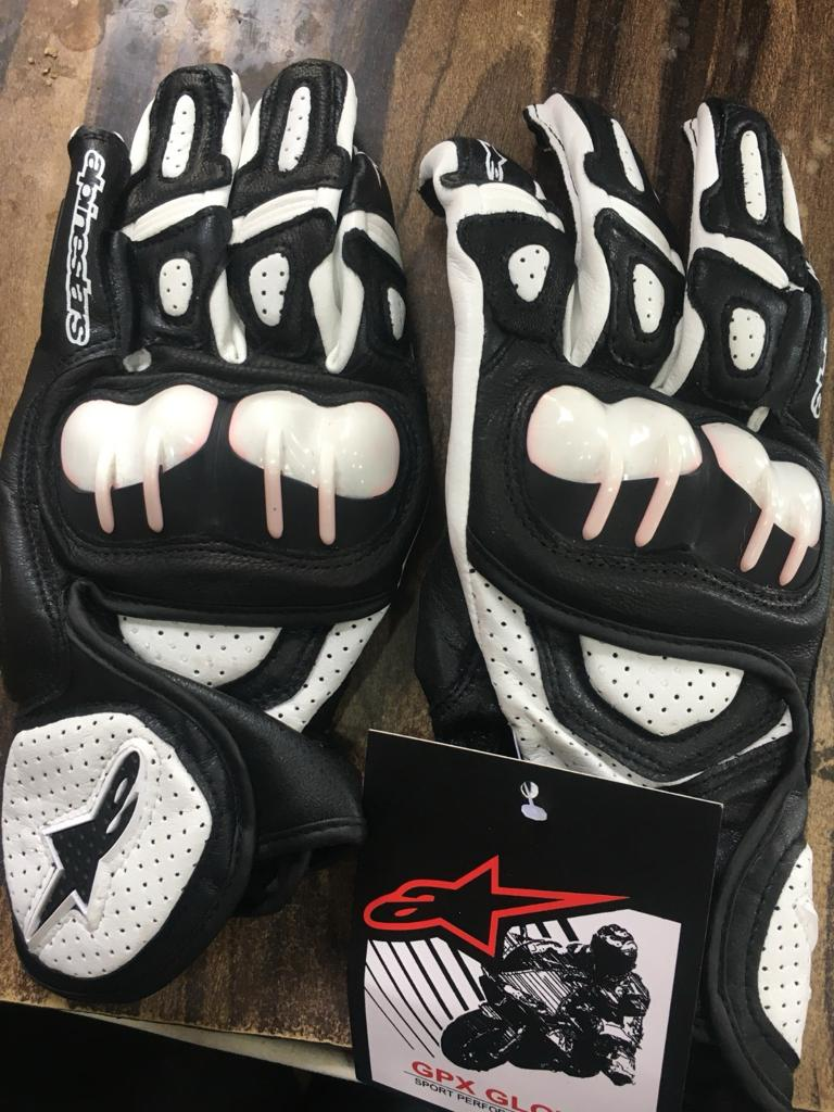 Alpinestars GPX leather gloves black-white