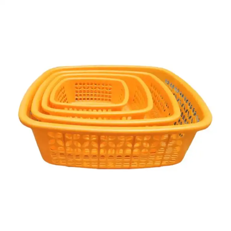 Hole Design Plastic Fruits And Vegetable Strainer Basket Set Of 4