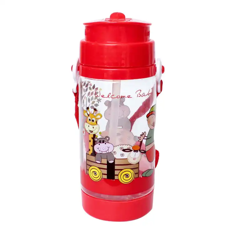 Imperial Hippo Printed Plastic Water Bottle 500ml With Stripe