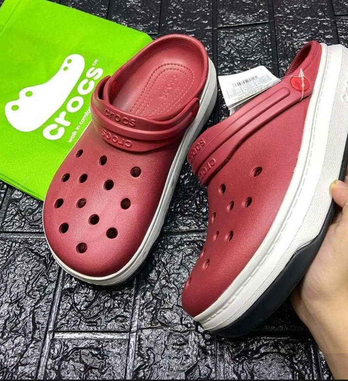 Unisex Red Crocs Slipper Double Sole