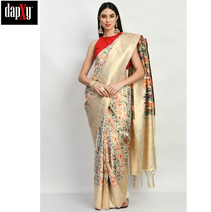 Dapxy Boutique Collection Kashmiri Woven Silk Saree (DS-9)