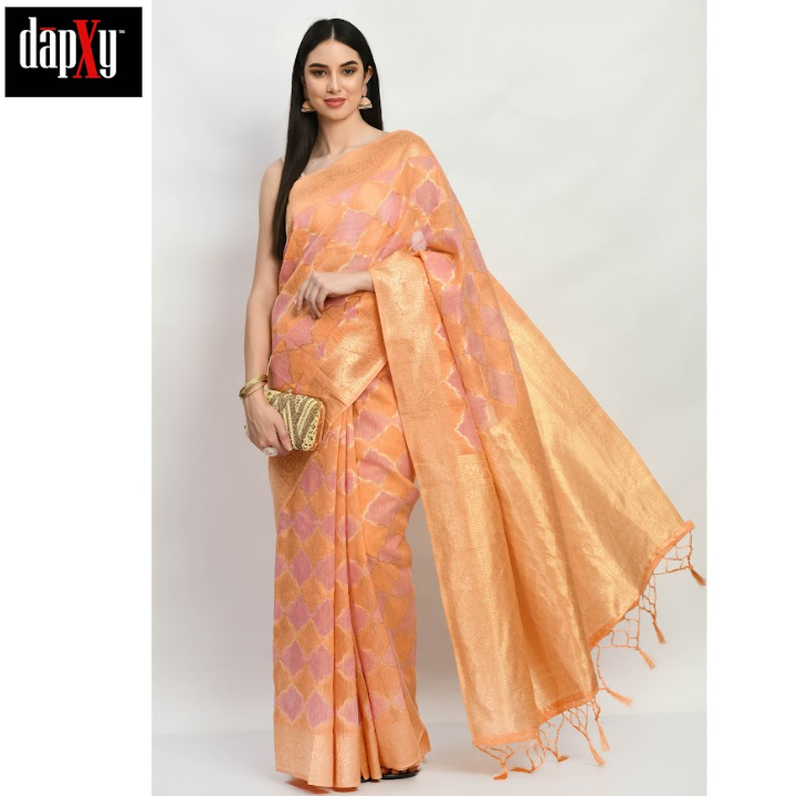 Dapxy Boutique Collection Ethnic Motif Woven Design Zari Tissue Silk Saree (DS- 14)