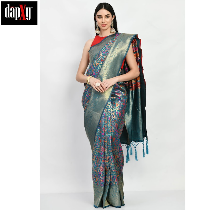 Dapxy Boutique Collection Kashmiri Woven Silk Saree (DS-10)