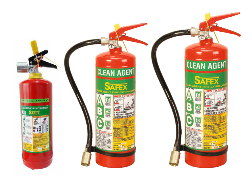 Safex Clean Agent Stored Pressure Type Fire Extinguisher