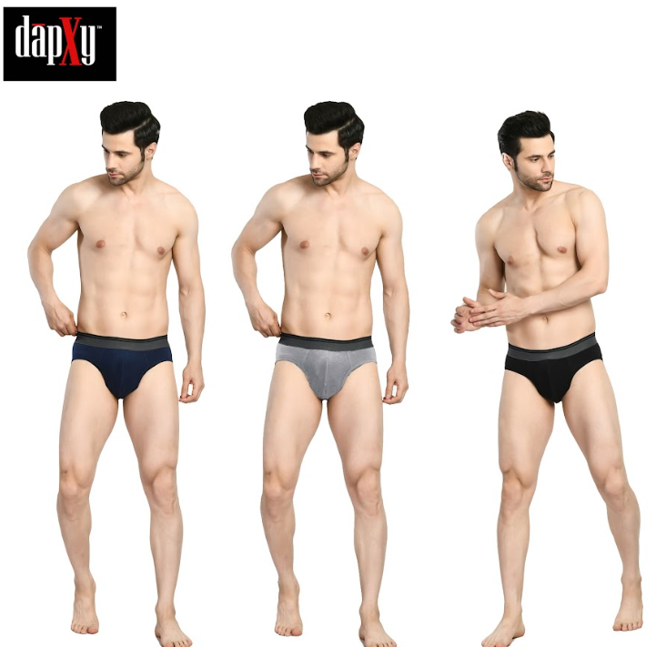 Dapxy Pack of 3 Men's Anti Bacterial Micro-modal Airsoft Brief (DUG-15)