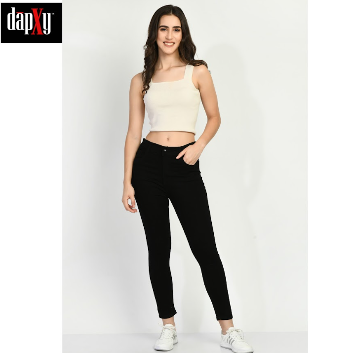 Dapxy Black Skinny Fit Regular Length Stretchable Denim Jeans For Women (DLJ-1)