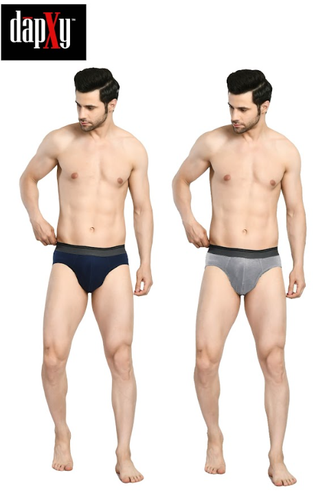 Dapxy Pack of 2 Men's Anti Bacterial Micro-modal Airsoft Brief (DUG-14)