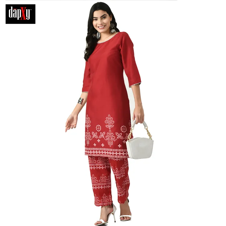 Dapxy Women Maroon Kurta with Palazzos (DK-108)